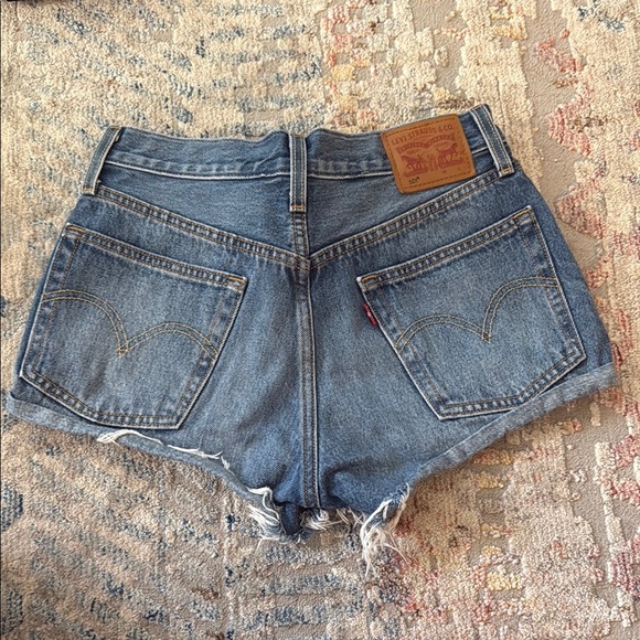 Levi's Blue Jean Shorts Distressed Cut-Off Style - Picture 2 of 4
